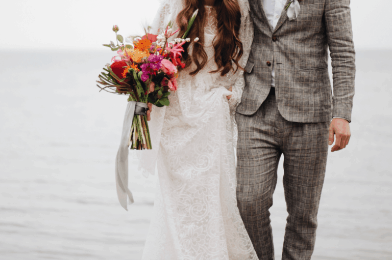 Bride and groom get married on Orcas Island