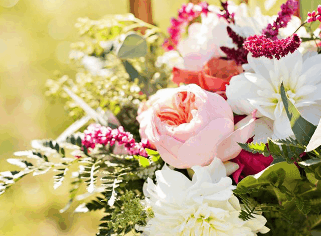 pink and white floral bouqet