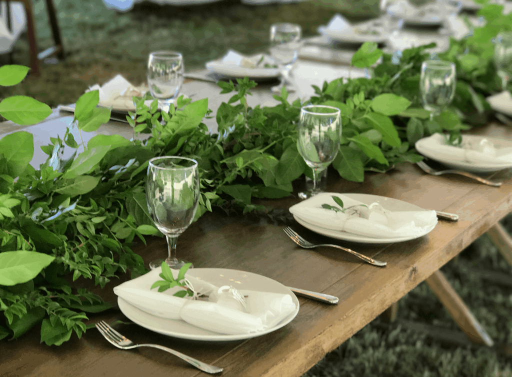 elegant place setting at Orcas Island wedding
